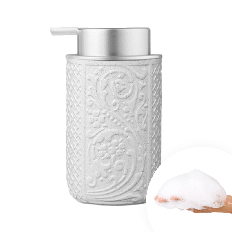 QQ Studio 12OZ/350ML Ceramic Foaming Soap Dispenser Empty Hand Soap Dispenser Refillable Lotion Containers with Pump - Image 1